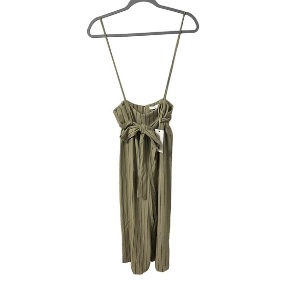 NWT LUSH High Waist Wide Leg Palazzo Pinstripe Jumpsuit Pants Womens Size Small - Picture 1 of 6